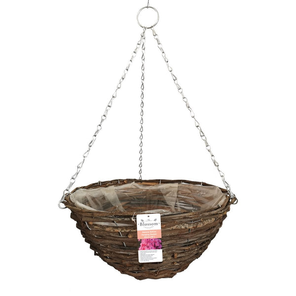 Blossom Rattan Hanging Basket Natural 35cm