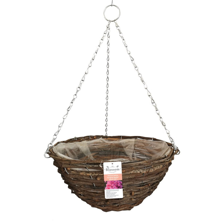 Blossom Rattan Hanging Basket Natural 35cm