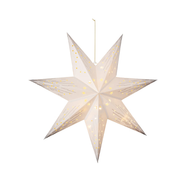 Kaemingk Warm White Paper Christmas LED Star Decoration
