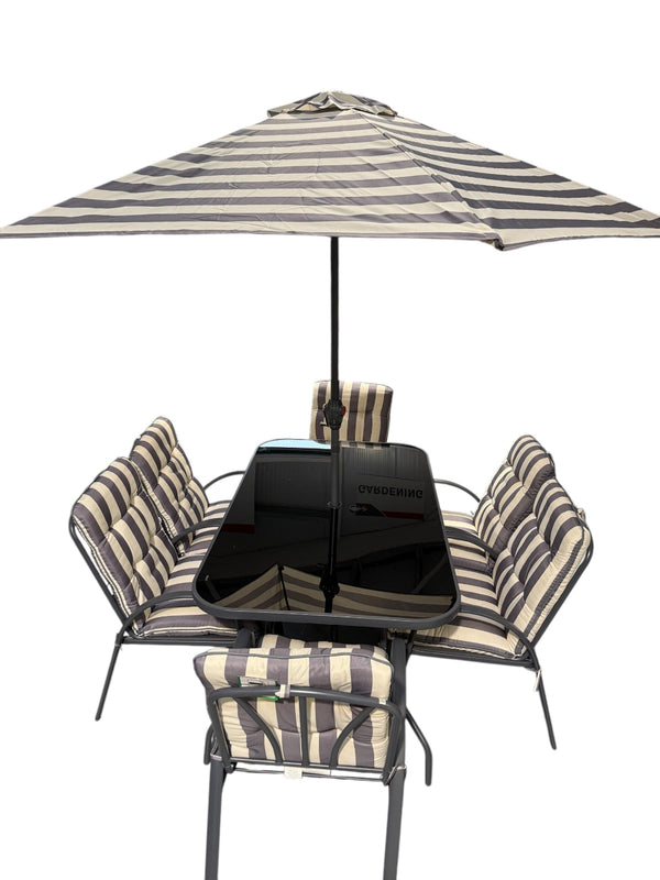 Madison Striped 6 Seater Dining Set