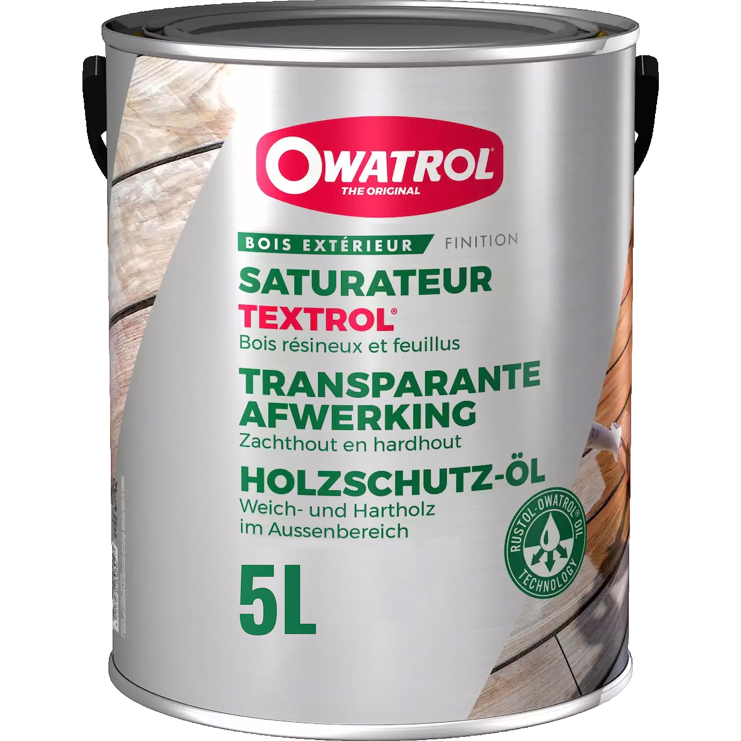 Owatrol Textrol Penetrating Oil For Wood With UV Protection 5L Golden Oak