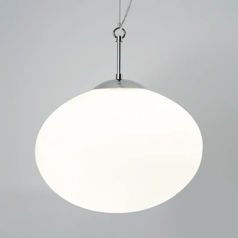 Blob Ceiling Pendant Large White Glass & Chrome