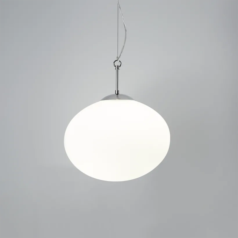 Blob Ceiling Pendant Large White Glass & Chrome