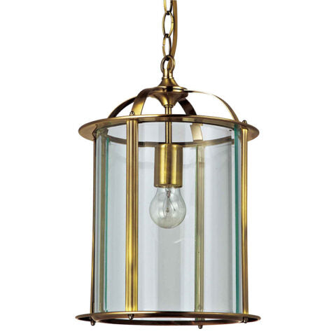 1 LIGHT ROUND GLASS LANTERN PENDANT CEILING LIGHT