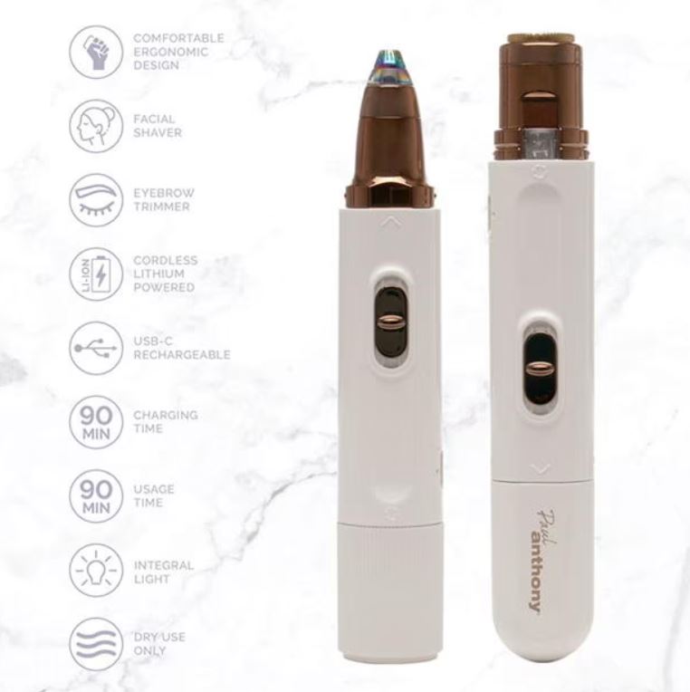 Paul Anthony 'SPA Pro' Lithium Rechargeable 2in1 Facial & Eyebrow Trimmer