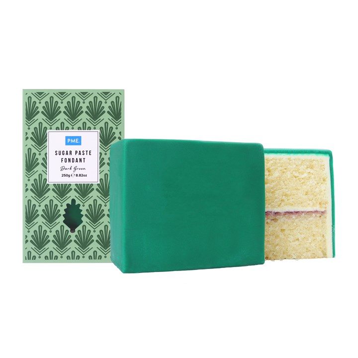 PME Sugar Paste Fondant – Dark Green 250g