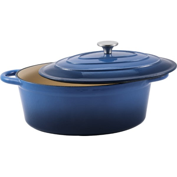 Steelex Blue Oval Cast Iron Casserole 30cm