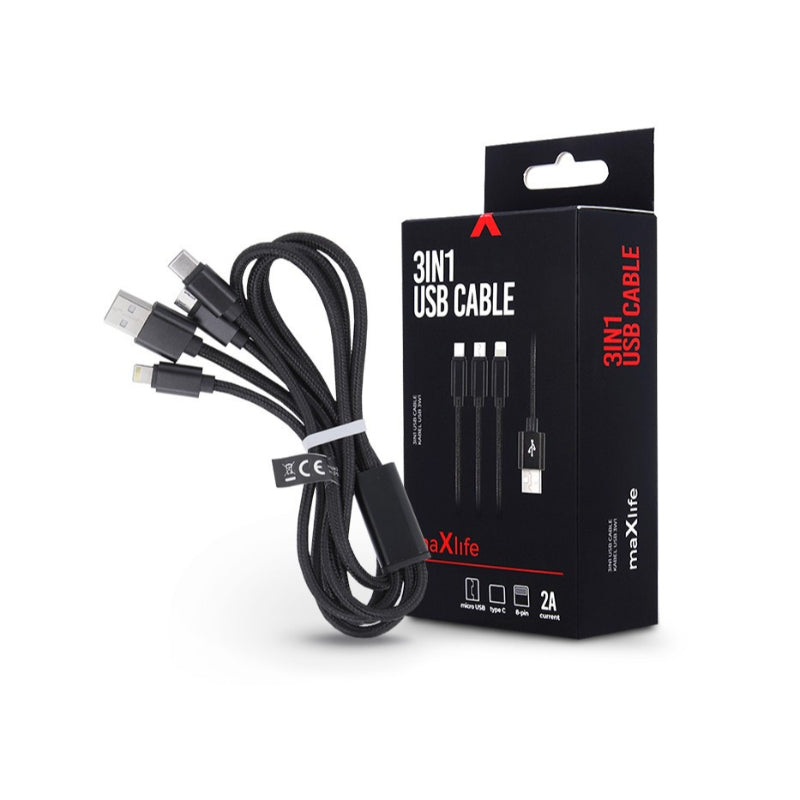 Maxlife Nylon 3in1 USB Cable