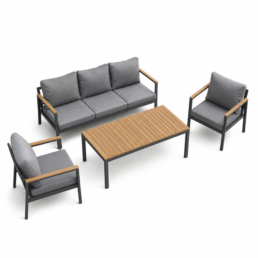 Vila Dining Set with Sofa & Two Chairs