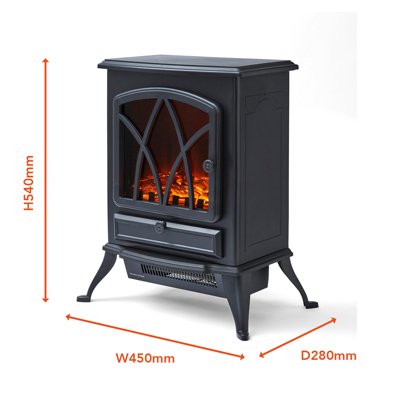 2KW Stirling Black Electric Stove Fire