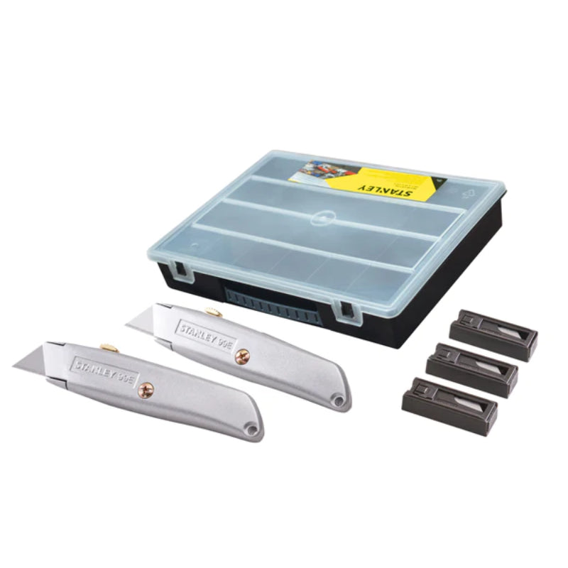 Stanley Trimming Knife Twin Pack with 50 Blades in Organiser