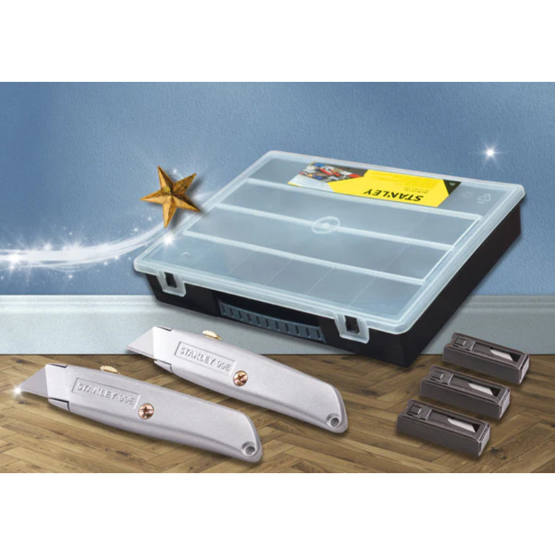 Stanley Trimming Knife Twin Pack with 50 Blades in Organiser