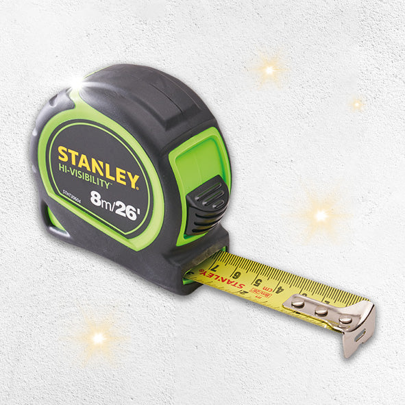 Stanley Hi Viz Tylon Pocket 8m Tape Measure