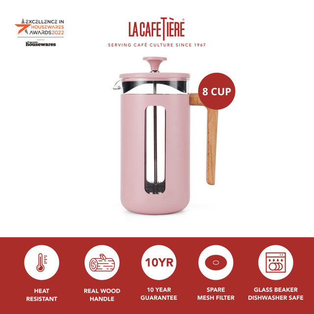 La Cafetière Pisa 8 Cup Cafetiere - Pink