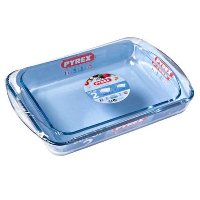 Pyrex Rectangle Roaster Set of 2