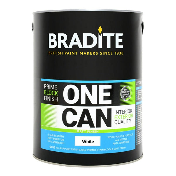 Bradite One Can All Surface Primer Sealer & Topcoat Matt White 2.5L