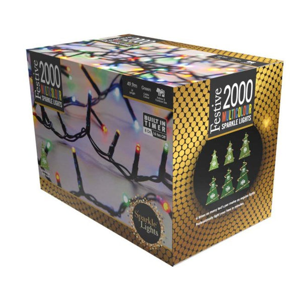 2000 Sparkle LED Lights Multi Colour
