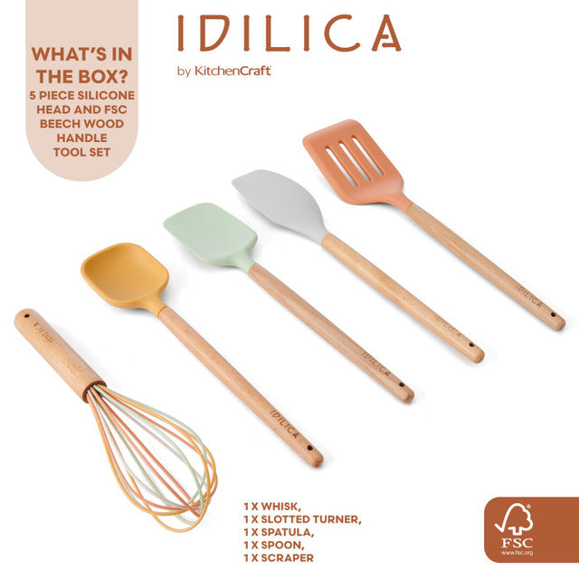 KitchenCraft Idilica Silicone Kitchen Utensil Set