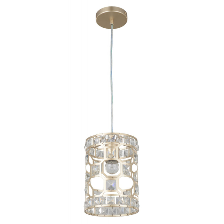 Diana 1 Light Crystal Pendant Champagne Gold