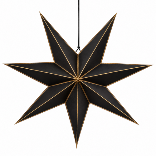 Mica Decorations FSC Mix Hanging Star Black – 18 x 75cm