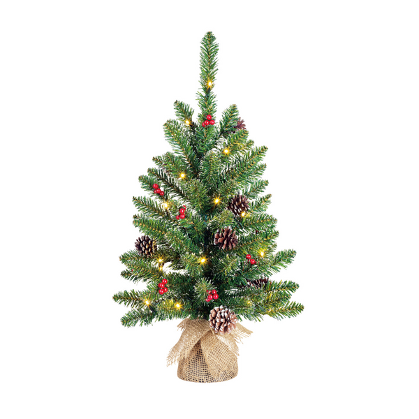 Christmas Tree in Burlap with LED Lights