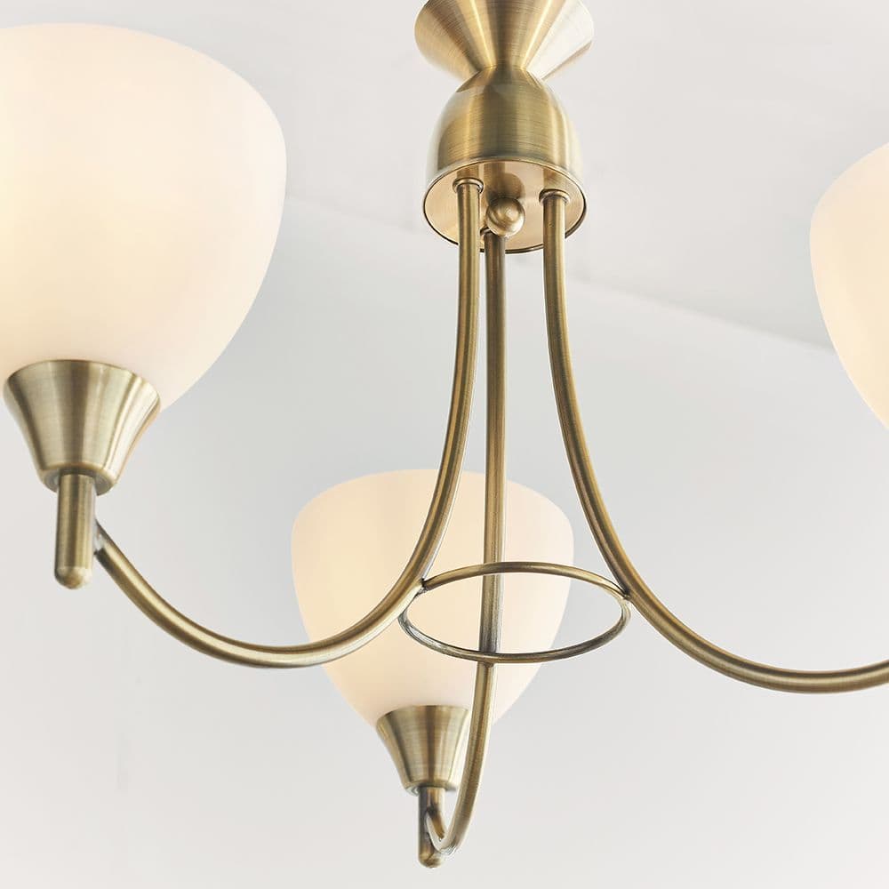 Endon Lighting Alton 3 Light Pendant - Antique Brass