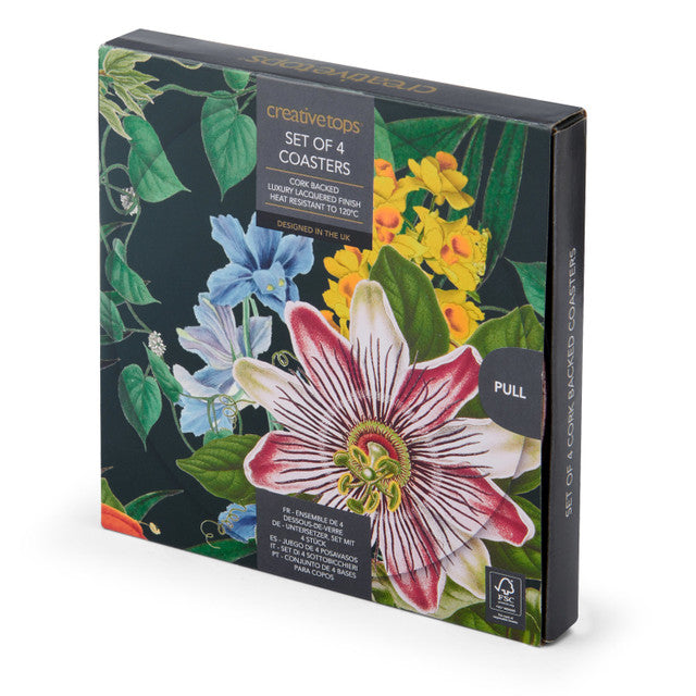 Creative Tops Floral Pack of 4 Premium Round Coasters