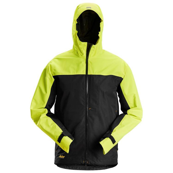 Snickers 1303 Allround Work Shell Jacket | Black & Neon Yellow