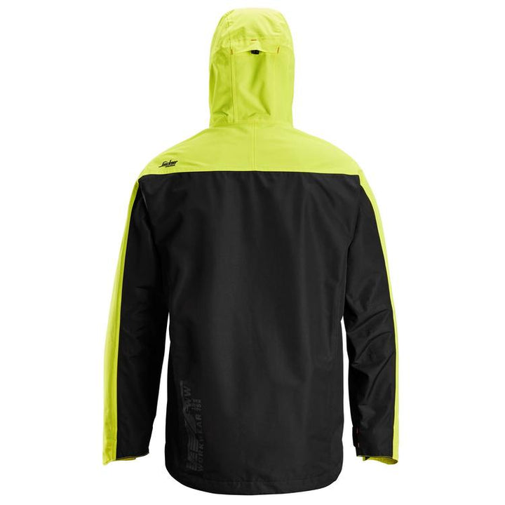 Snickers 1303 Allround Work Shell Jacket | Black & Neon Yellow