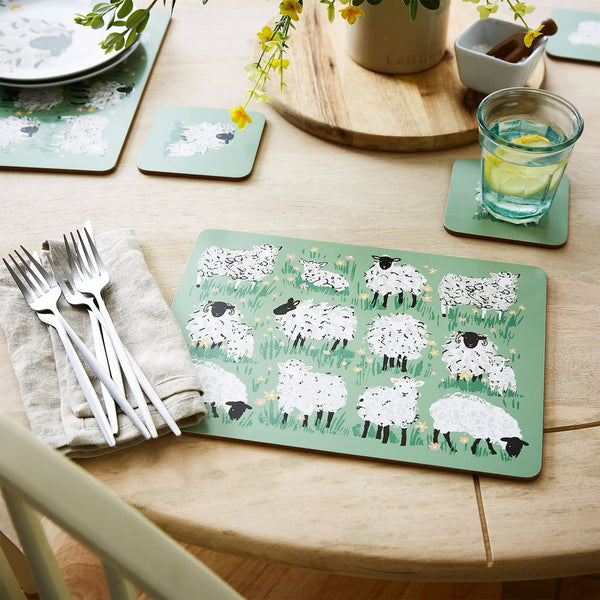 Woolly Sheep Cork Placemat 4PK