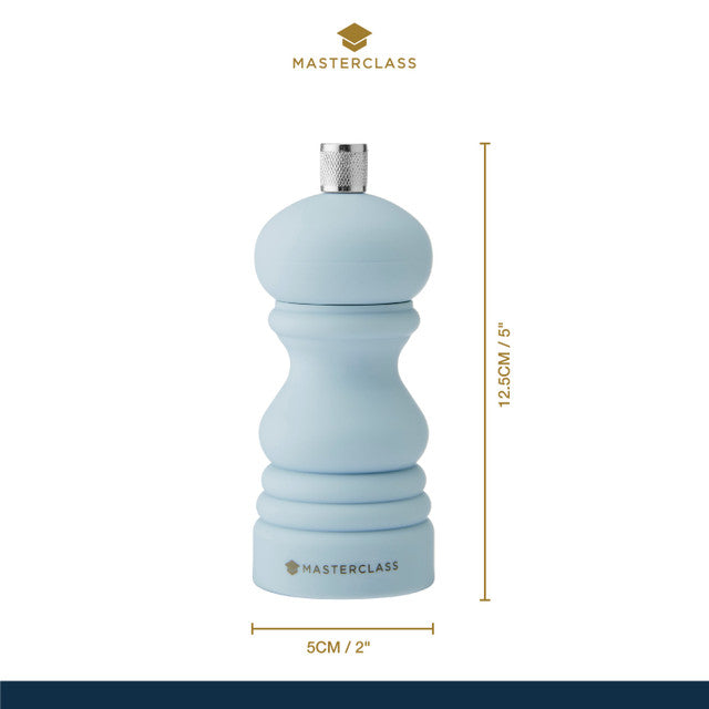 MasterClass Sky Blue Soft Touch Ceramic, Salt/Pepper Grinder, 12CM