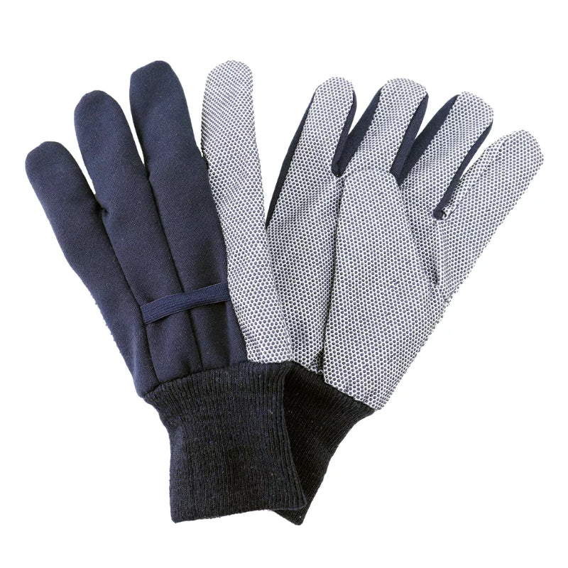 Kent & Stowe Jersey Cotton Grip Gloves Navy - Large