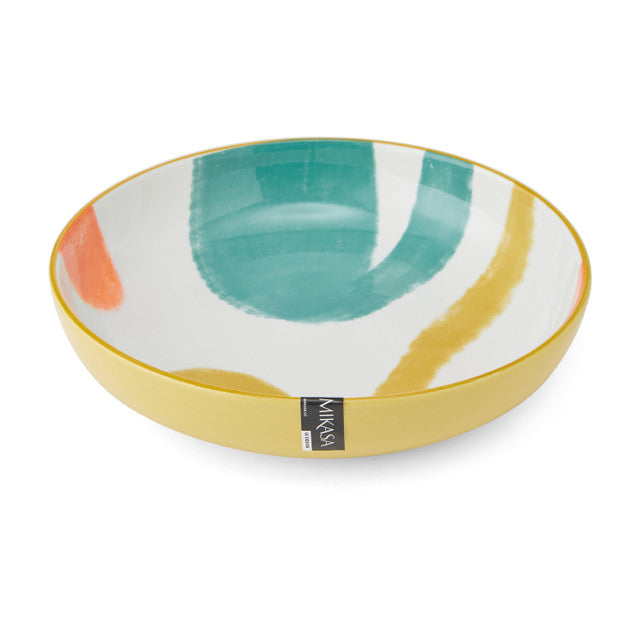 MK YELLOW ABSTRACT BOWL 21CM