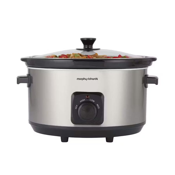 Morphy Richards 6.5L Ceramic Slow Cooker | 461013 | Brushed Stainless Steel