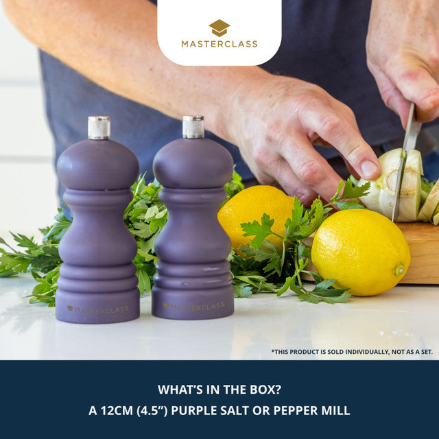 MasterClass Purple Soft Touch Ceramic, Salt/Pepper Grinder, 12CM