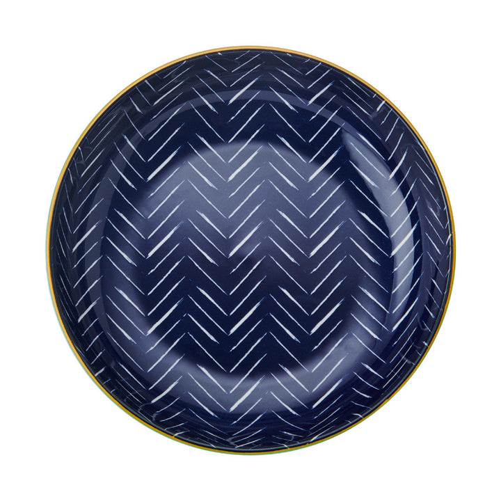 MK INDIGO CHEVRON BOWL 21CM