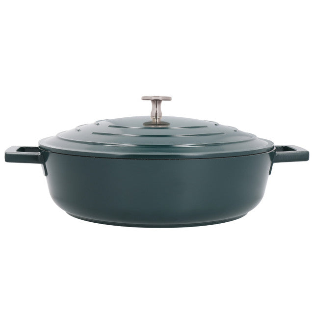 MasterClass Cast Aluminium Shallow Casserole Dish 4L Hunter Green