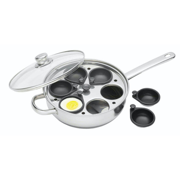 KitchenCraft Stainless Steel 6 Egg Poacher