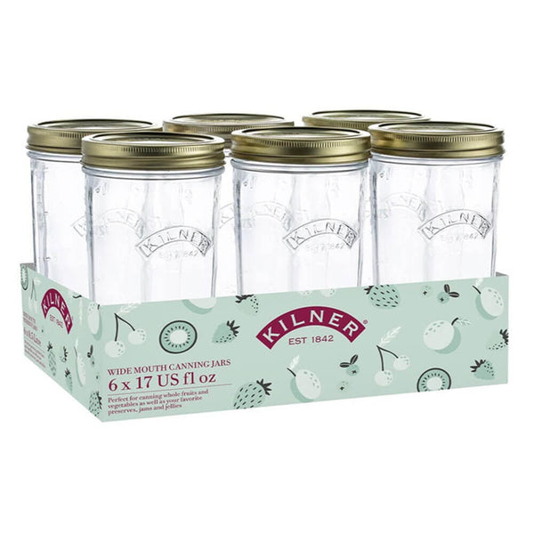 Kilner Tray of 6 500ml Wide Mouth Jars