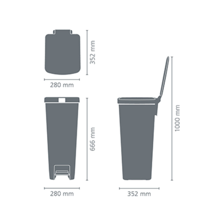 Brabantia 40 Litre StepUp Pedal Bin - Light Grey
