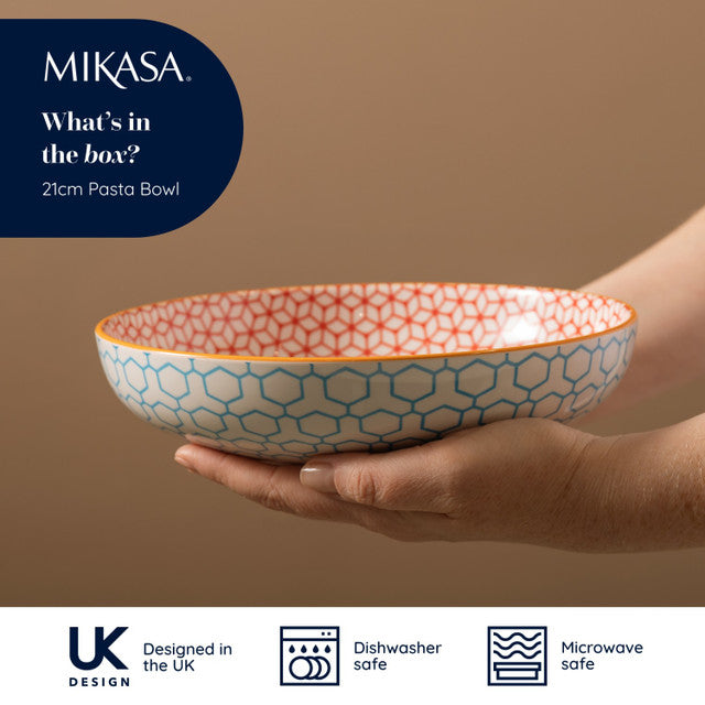 MK GEOMETRIC BLUE BOWL 21CM