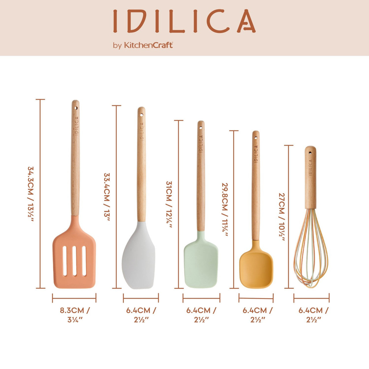 KitchenCraft Idilica Silicone Kitchen Utensil Set