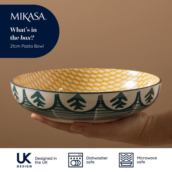MK GREEN LEAFY BOWL 21CM