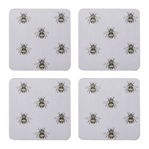 Creative Tops Bee Print Pack of 4 Premium Coasters