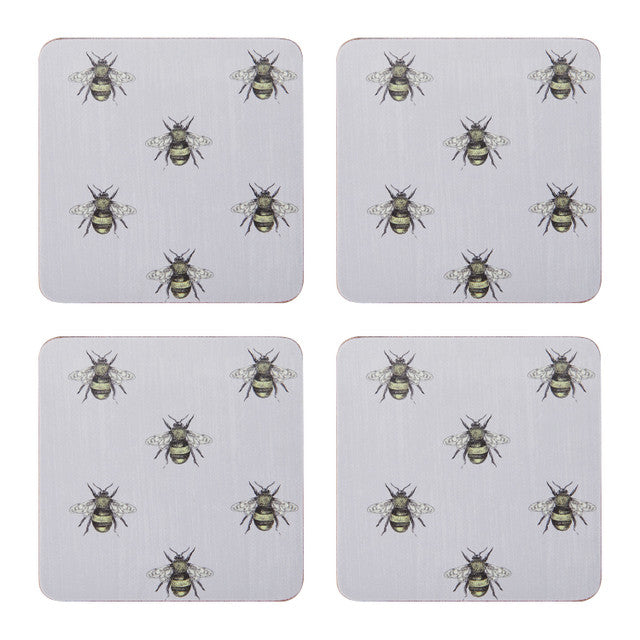 Creative Tops Bee Print Pack of 4 Premium Coasters