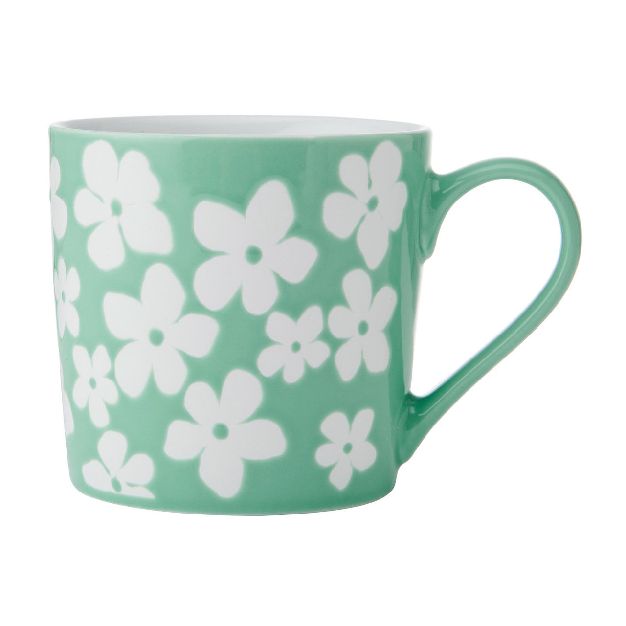 Mikasa Wax Resist Green Flower Mug, 360ML