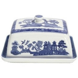Blue Willow Butter Dish 15.5x10.5cm