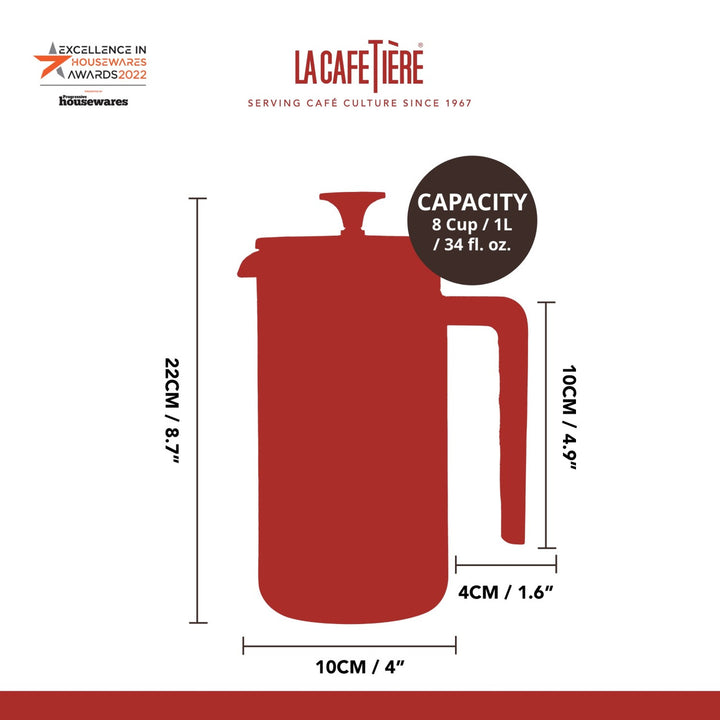 La Cafetière Pisa 8 Cup Cafetiere - Pink