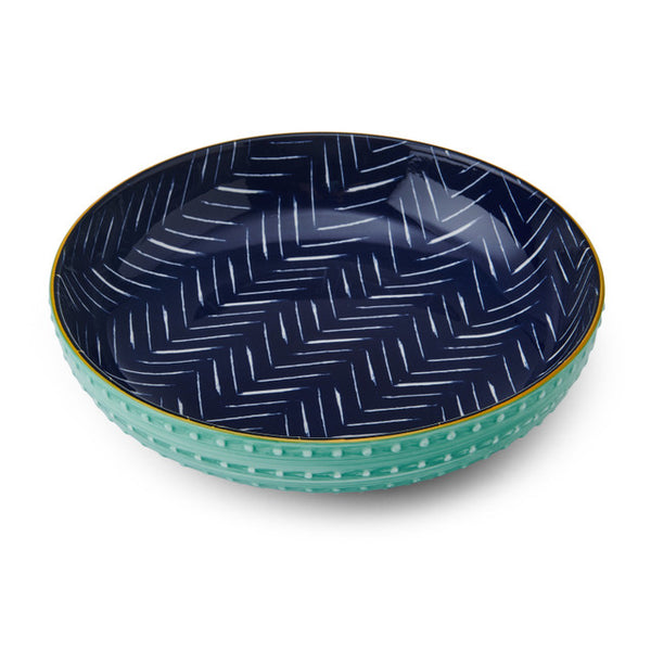 MK INDIGO CHEVRON BOWL 21CM