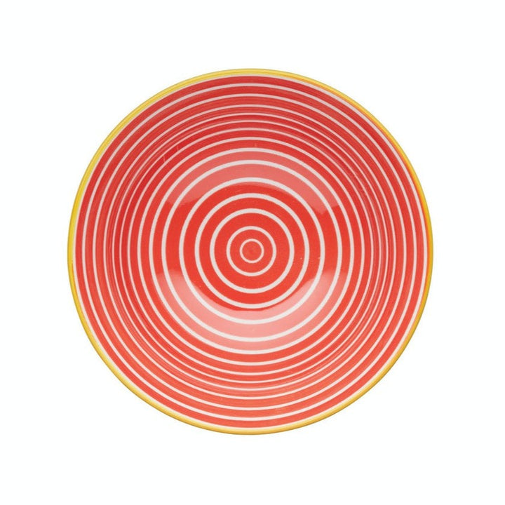 KitchenCraft Red Swirl and Black Spots Ceramic Bowl